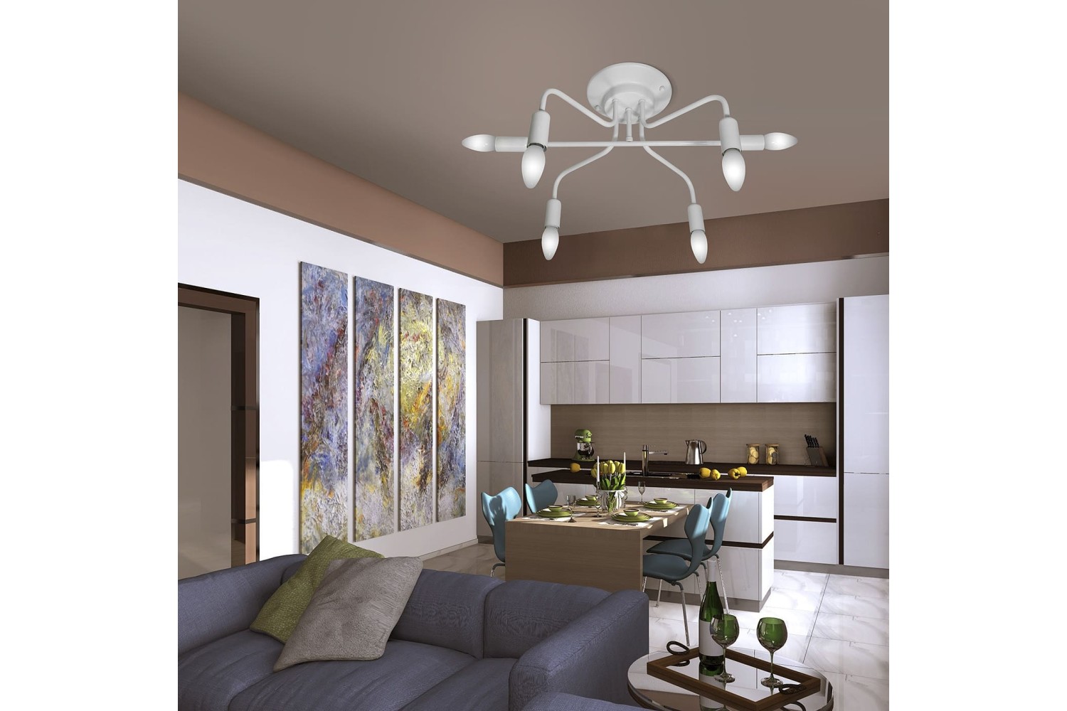 Люстры в спальню в стиле лофт