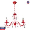 Люстра подвесная 3 ламп хрусталь красная Аврора S1242-3