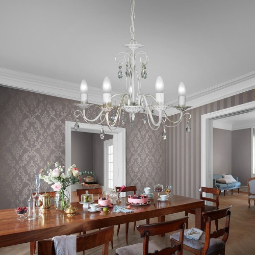 Люстра подвесная 5 ламп хрусталь Аврора S1153-5