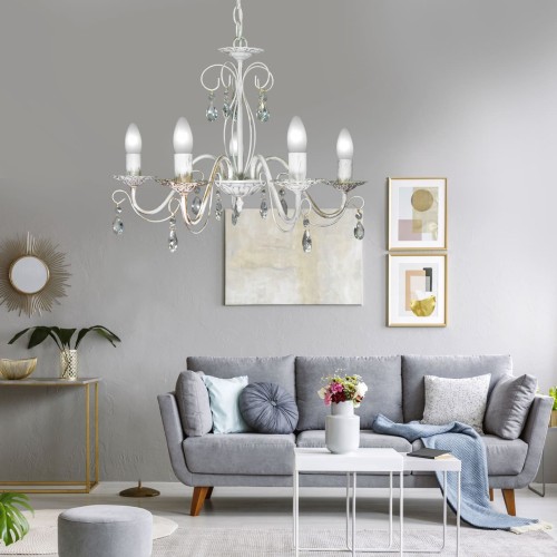 Люстра подвесная 5 ламп хрусталь Аврора S1153-5