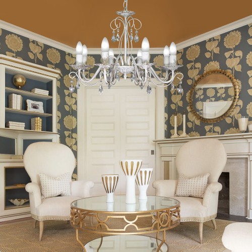 Люстра подвесная 8 ламп хрусталь Аврора S1153-8