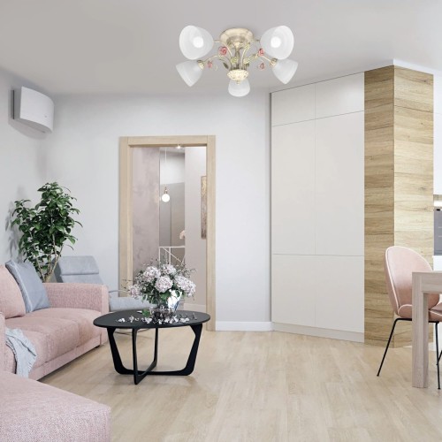 Люстра потолочная с цветами 5 плафонов S2503-5