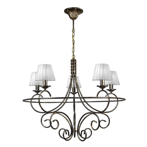 Люстра подвесная 5 ламп с абажурами дизайнерская S3128-5