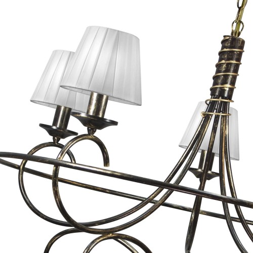 Люстра подвесная 5 ламп с абажурами дизайнерская S3128-5