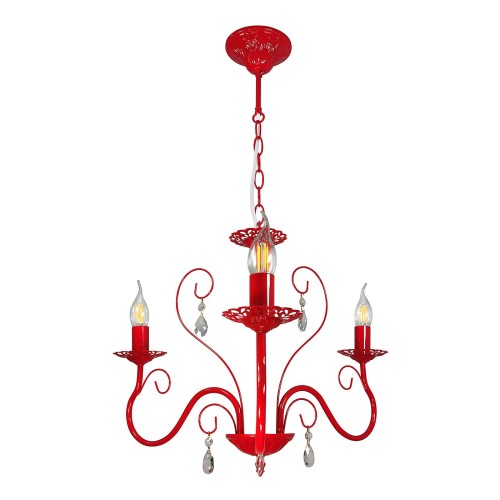 Люстра подвесная красная 3 лампы S12431-3