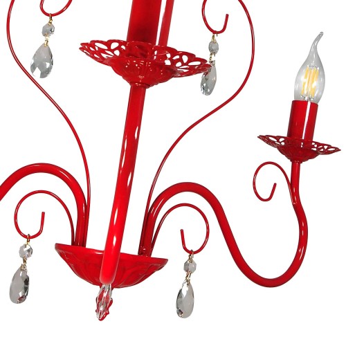 Люстра подвесная красная 3 лампы S12431-3